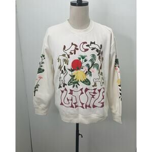 NWT Market Off-White & Floral Life Graphic Crewneck Sweatshirt Sz. L